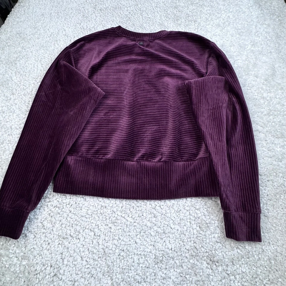 Prana Escambia Velour Pullover Sweatshirt Purple Womens Medium - Image 2 of 4