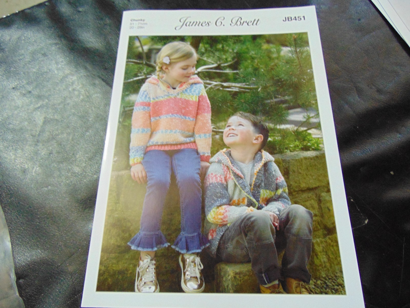 James C Brett Chunky Knitting Pattern JB451 Sweater and Cardigan 20 - 28 ins