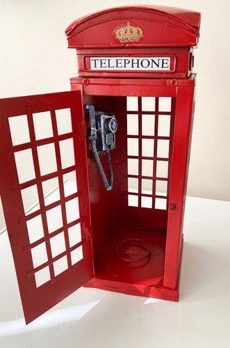 1:6 miniature dollhouse red telebooth doll telephone box props height 31.5cm - 第 1/10 張圖片