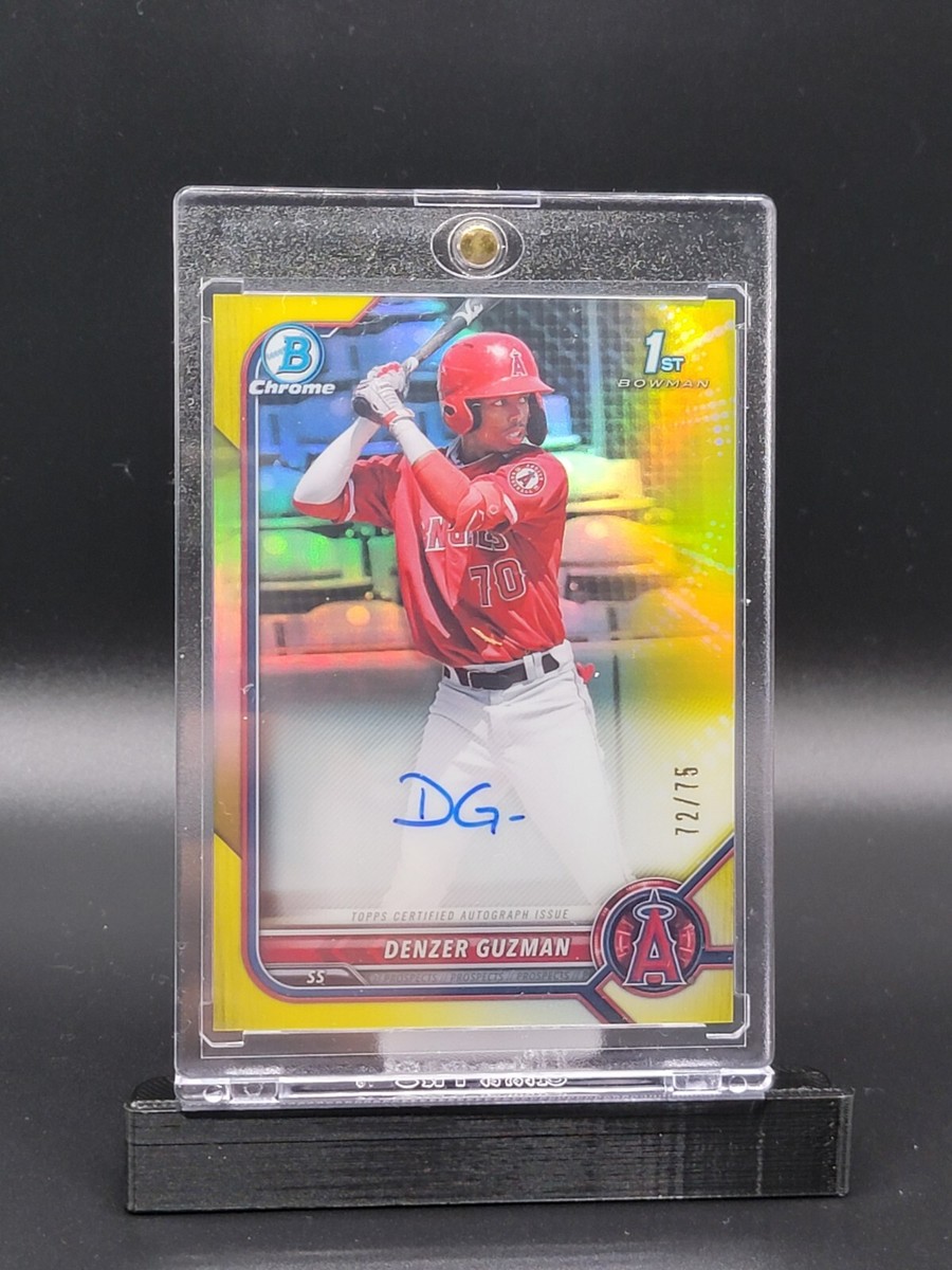 2022 Bowman Chrome Denzer Guzman Yellow Refractor 1st Bowman Auto 