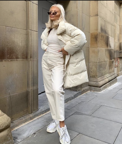 zara oversized down jacket with water and wind protection