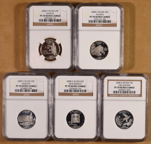 2008 S Proof Silver Statehood Quarters NGC PF 70 Ultra Cameo