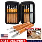 12 Piece Wood Carving Hand Chisel Tool Set Professional Woodworking Gouges Steel