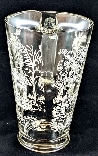 Vintage Pitcher Wishing Well in Floral Meadow Heavy Pressed Glass - Picture 11 of 12
