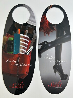 Door Knob Hanger Sign - I'm high maintenance / cleaning in progress - 1 piece