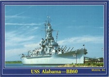 Mobile Alabama USS Alabama-BB60 at Battleship Park Battleship Vintage Postcard
