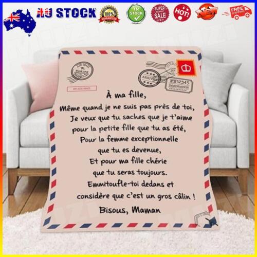 Reversible Flannel French Letter Pattern Tapestry Sofa Blanket (Daughter M) # - Photo 1/7