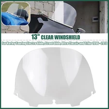 13 Inch Clear Windshield Windscreen For Harley Touring Street Glide 1996-2013