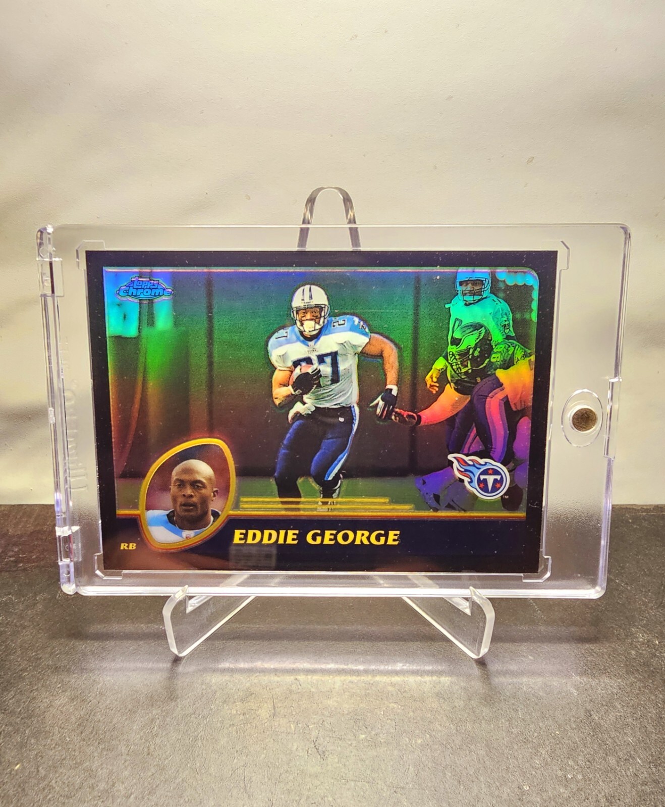 EDDIE GEORGE 2003 TOPPS CHROME 🏈 # 55 BLACK REFRACTOR #'d 053/599 HOF