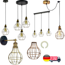 Retro Pendelleuchte Deckenlampe Wandleuchte E27 Kupfer Käfig-Design Vintage