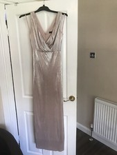 Debenhams Debut Evening Prom Dress Dust Pink Sparkly UK 8