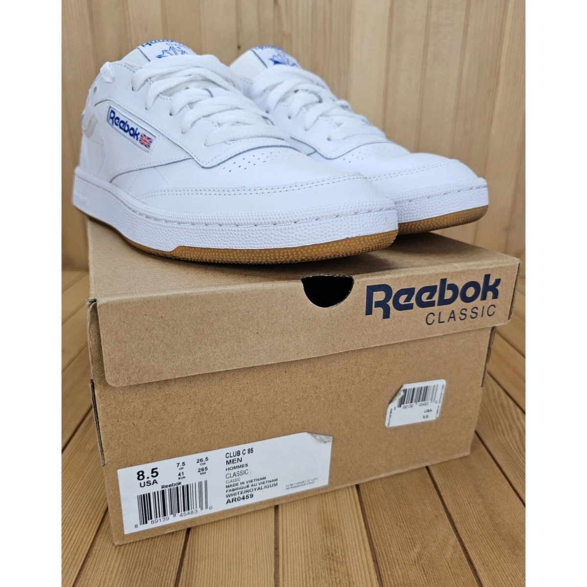 Reebok club c 85 white best sale royal gum