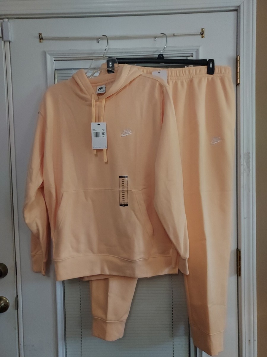 NWT NIKE SIZE XXL ICED🧡🧡PEACH SPORTSWEAR CLUB FLEECE HOODIE SWEATSUIT
