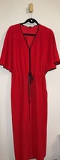 Vintage Vanity Fair Womens Zip Up Robe Housecoat Dress Gown Poly L Large Red