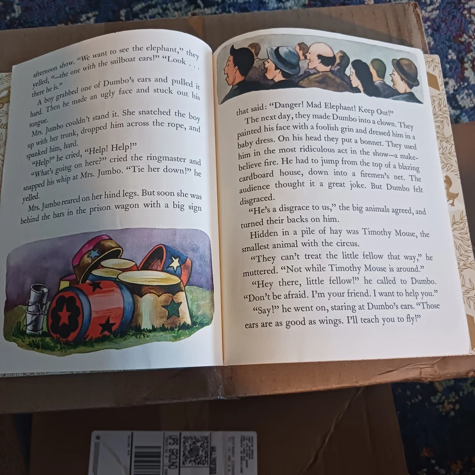 Vintage A Little Golden Book Disney’s Dumbo 104-53 1947 - Image 3 of 4