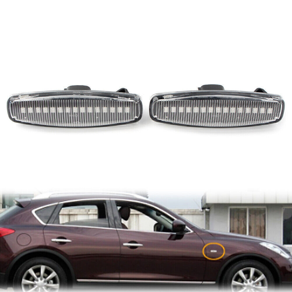 Dynamic LED Side Marker Indicator Light For Infiniti EX25 M35 Q60 Q70 QX50 Clear eBay