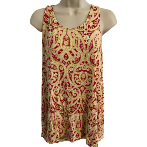 Rose & Olive Hi-Low Tank Top. Size 8. Cute back. Red and Gold | eBay