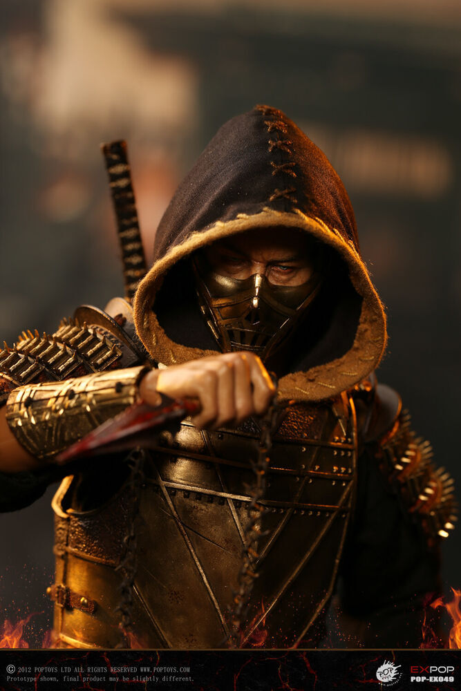 モータルコンバット PopToys EX049 スコーピオン 1/6 フィギュア New POPTOYS EX049 1/6 Mortal Kombat Scorpion Copper&Leather