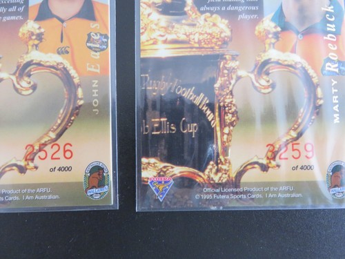 1995 FUTURA RUGBY UNION. WORLD CUP XV #WC5 EALES. #WC15 ROEBUCK. SERIAL NUMBERED - Picture 3 of 3