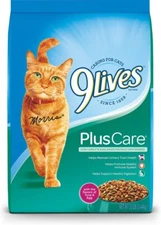 9Lives Plus Care Dry Cat Food with the flavors of tuna and egg-12 lb. Bag.