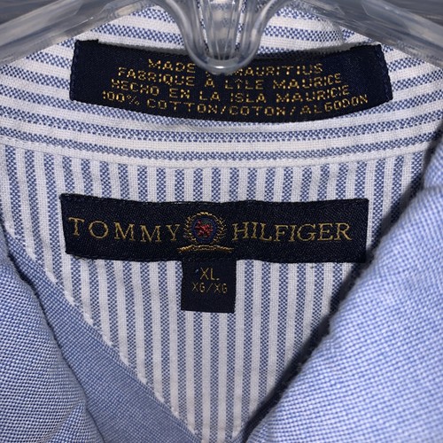 Tommy Hilfiger button down mens XL collar dress shirt Light blue long sleeve - Picture 2 of 7