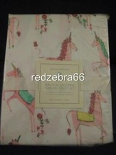Pottery Barn Kids Magical Unicorn Twin Sheet Pink Flannel Magic 3-pc NEW Holiday