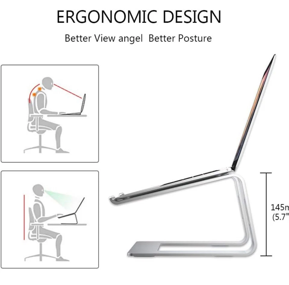 Laptop Stand for Desk Computer Stand for Laptop Laptop Riser Laptop Stand Grey - Image 4 of 4