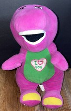 Fisher Price 2017 Barney Purple Dinosaur 10" Plush Toy Singing I Love You WORKS