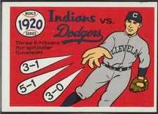 1920 - Indians vs. Dodgers - Stan Coveleski 1970 Fleer World Series #17
