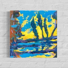 Forest Abstract Expressionist Landscape Oil Painting On Canvas