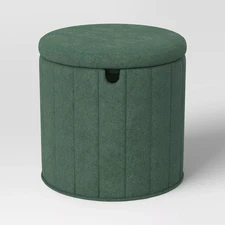 Folding Round Storage Ottoman Green - Room Essentials