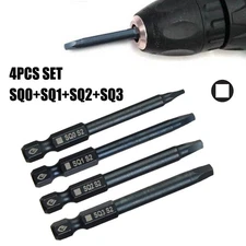 65mm SQ0 SQ1 SQ2 Square Head Screwdriver Bits Set Hex Shank Magnetic Screwdriver