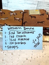 Fabric Bundle E: Cowboy Western Prints- See Description for Details- Quilting
