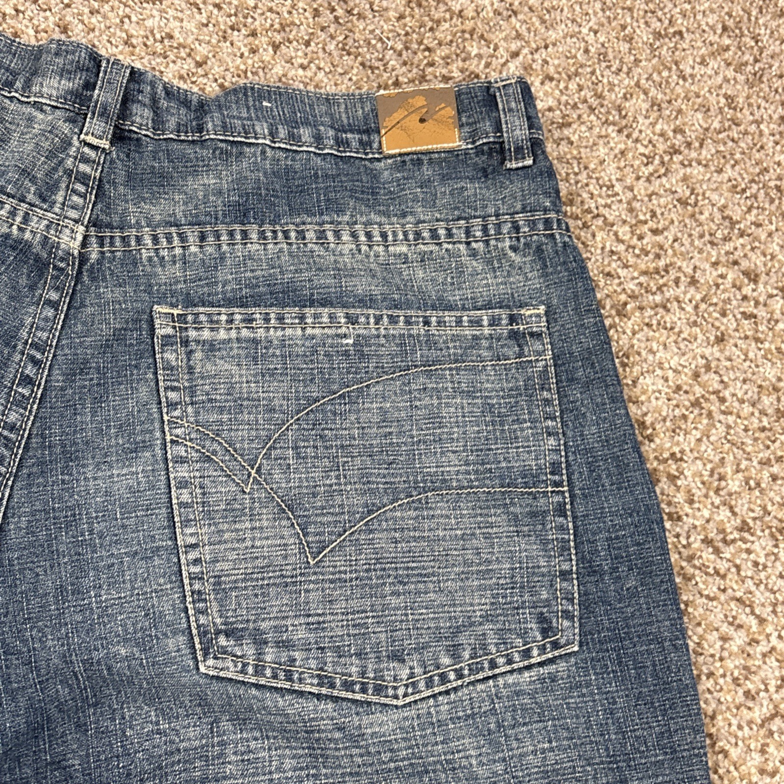 Tank Jeans Mens 34x32 Vintage Skater Hip-Hop Baggy Y2k Blue Denim 33x31 - View 17