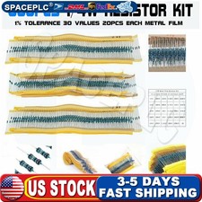 600pcs 30 Values 1/4W Metal Film Resistors Resistance Assortment Kit Set 1% USA