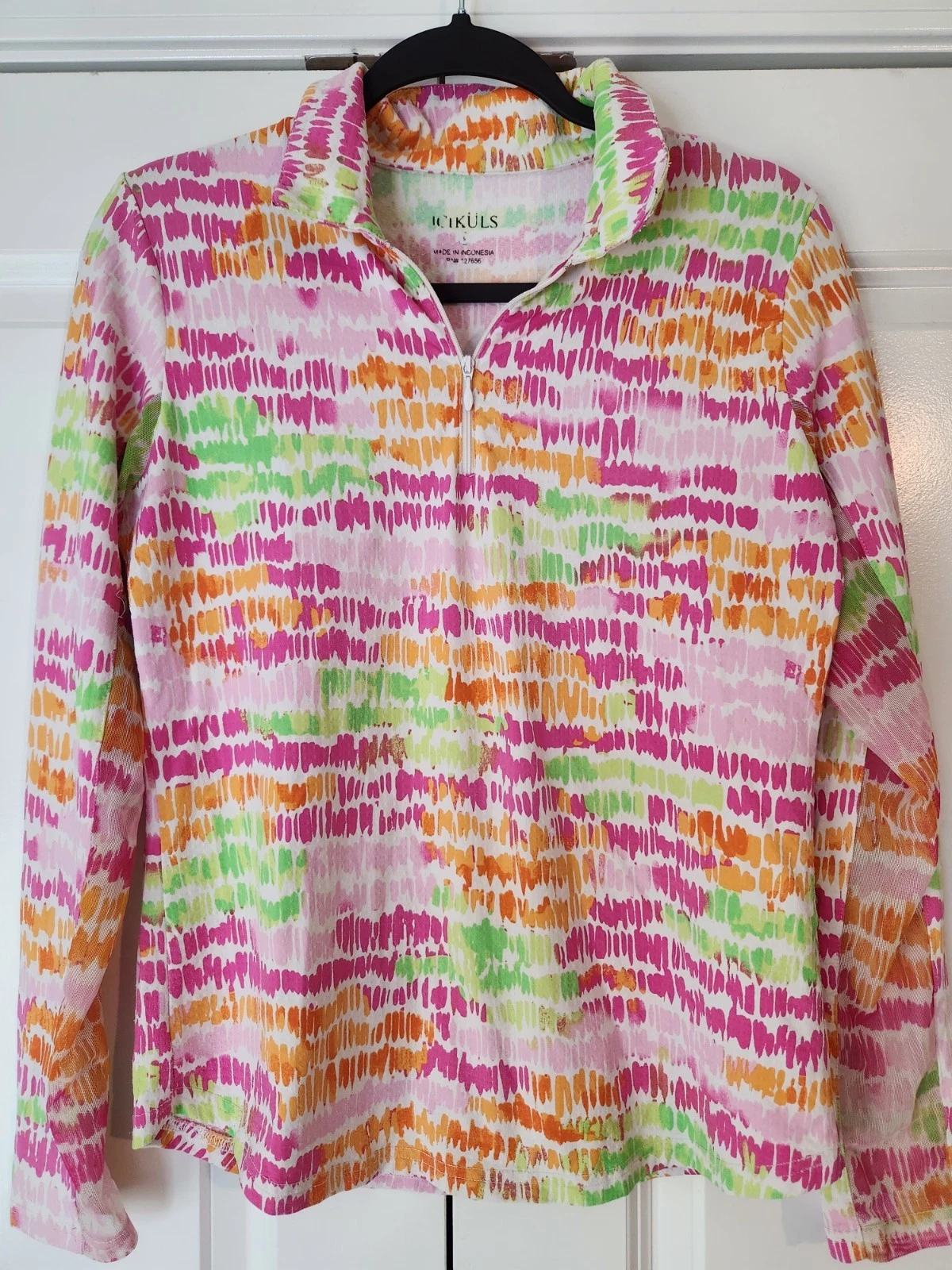 Icikuls Long Sleeve SPF Sun Protection Quarter Zip Pullover Shirt Size Small