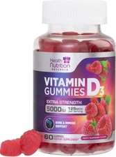 Extra Strength Vitamin D3 Gummies 5000 IU (125 mcg) High Potency Vitamin D Gummy