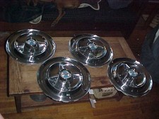 Dodge 1955-56 Lancer Spinner 4 Bar Flipper 15 Driver Set Hubcaps Wheel Covers Dodge 1955-56 Lancer Spinner 4 Bar Flipper 15 Driver Set Hubcaps Wheel Covers