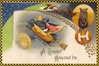 Happy Halloween  SPOOKY Vintage Reproduction Postcard  6" X 4" 1 — photo 1