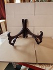 HOME DECOR 8" H SOLID ANTIQUE wood DISPAY EASEL - PLATE / PHOTO STAND - NWT