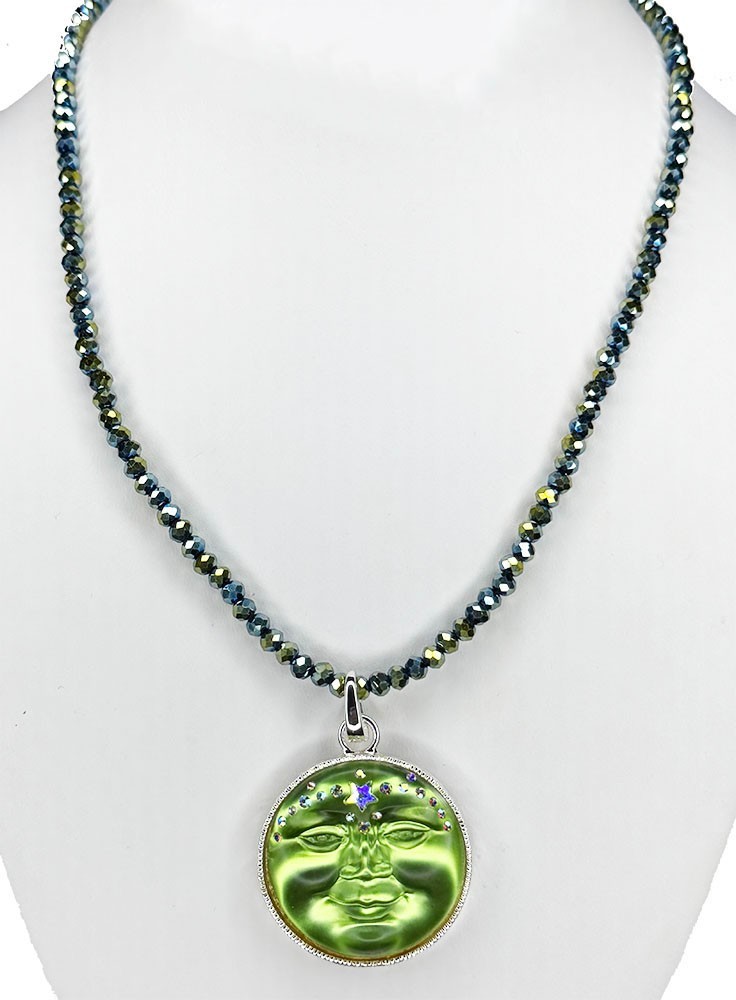 Kirks Folly Venus Mystic Seaview Moon 35mm Open Ring Charm  Necklace silver