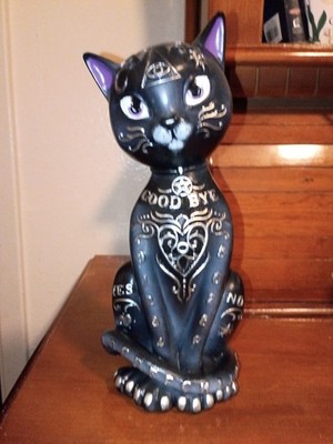 Mystic Kitty Figurine Spirit Board Cat Statue Hand Painted