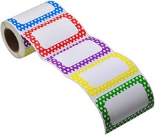 250 Stickers - 3.5" x 2.25"Colors Plain Name tag Labels with Perforated Line for