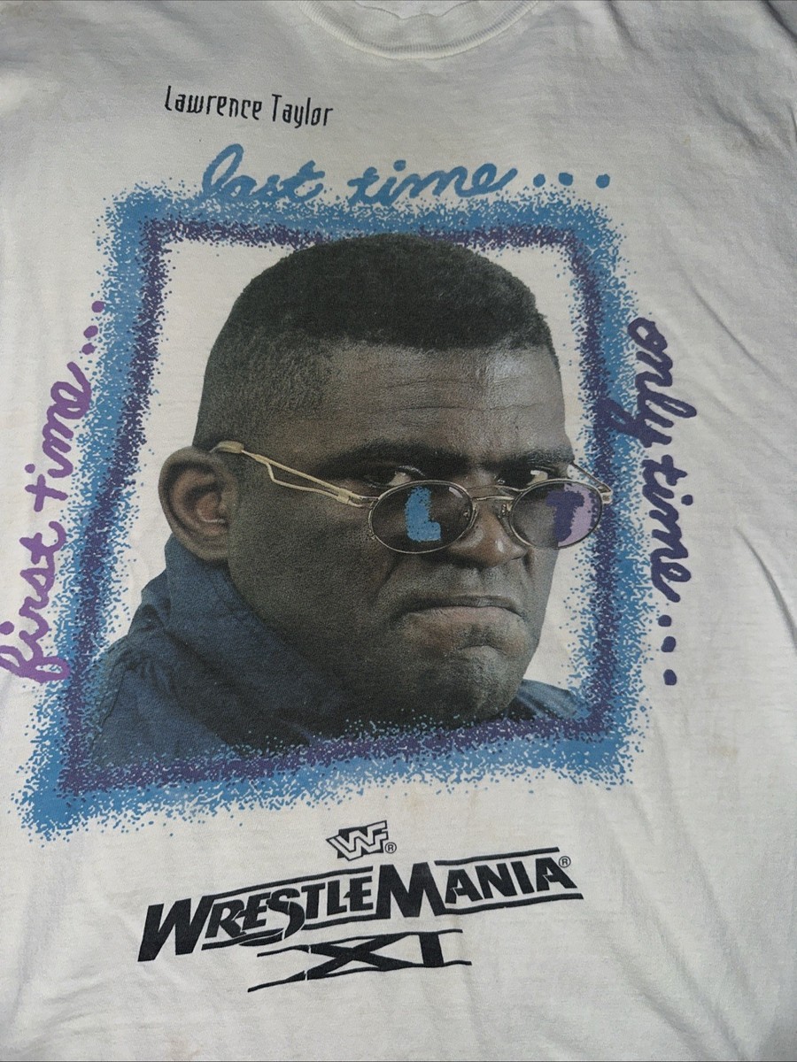Vintage 90s Wrestlemania 57 Lawrence Taylor Shirt Mens Large Rare