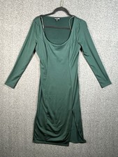Fashion Nova Long Sleeve Green Dress Womens L