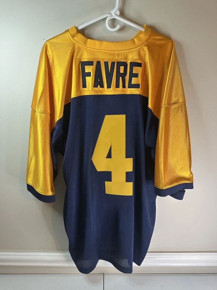 Auténtica camiseta Mitchell & Ness Green Bay Packers Brett Favre 4 para hombre 52 3XL Foto 2 de 4