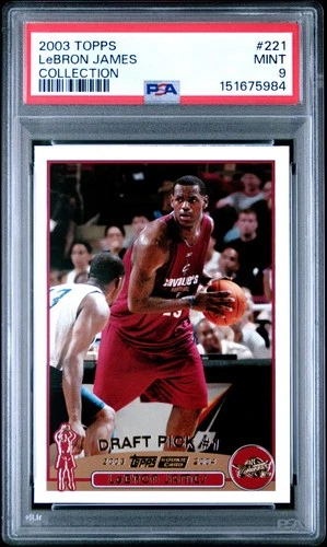 2003 TOPPS COLLECTION #221 LEBRON JAMES ROOKIE RC PSA 9