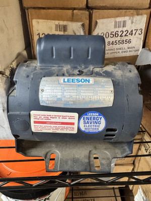 #ad LEESON 1 2 HP ELECTRIC MOTOR SINGLE PHASE 1725 RPM ENERGY SAVING INDTL MOTOR $300.00