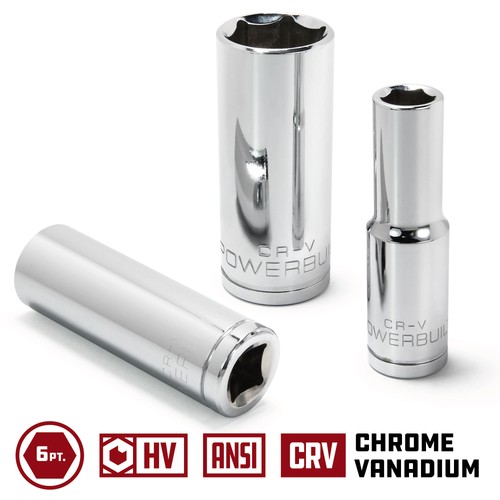 Powerbuilt 3/8 Inch Drive x 6 MM 6 Point Deep Socket - 641224 - Picture 3 of 5