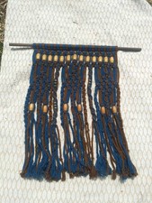 Vintage Handmade 1970s Macram Jute Wall Hanging BOHO 70s Large 40x 35